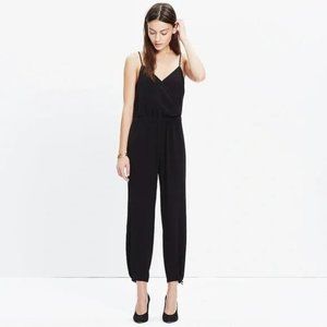 Madewell Faux Wrap Sleeveless Cami Jumpsuit Black Small